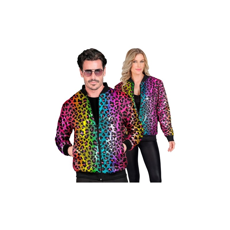DEGUISEMENT BLOUSON BOMBER AVEC CAPUCHE MULTICOLORE LEOPARD TAILLE L-XL DEGUISEMENT BLOUSON BOMBER AVEC CAPUCHE MULTICOLORE LEOPARD TAILLE L-XL