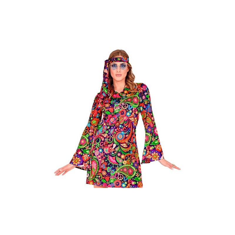 DEGUISEMENT FEMME ROBE HIPPIE TAILLE M