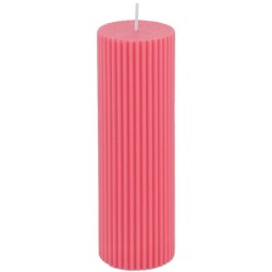 BOUGIE PILIER CANNELEE PINK LADY DIA 5 CM X 15 CM 
