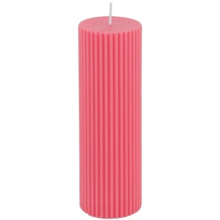 BOUGIE PILIER CANNELEE PINK LADY DIA 5 CM X 15 CM 