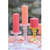 BOUGIE PILIER CANNELEE PINK LADY DIA 5 CM X 15 CM 