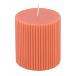 BOUGIE PILIER CANNELEE TANGERINE LADY DIA 7 CM X 7.5 CM HT