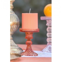 BOUGIE PILIER CANNELEE TANGERINE LADY DIA 7 CM X 7.5 CM HT