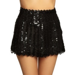 JUPE A SEQUINS NOIR TAILLE M 