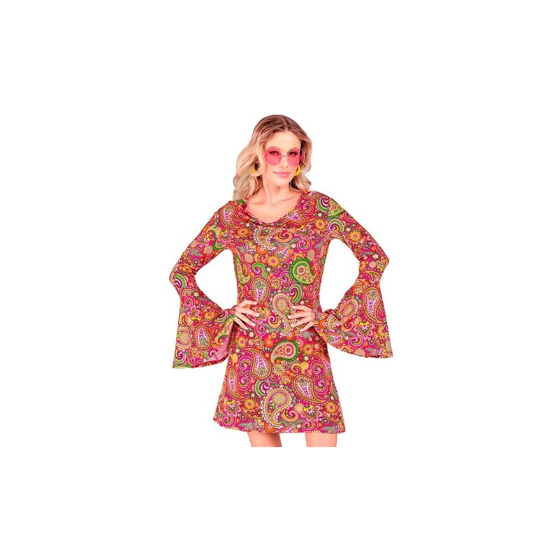 DEGUISEMENT TUNIQUE OU ROBE COURTE FEMME MOTIFS COLOREES ANNEES 60-70 TAILLE L DEGUISEMENT TUNIQUE OU ROBE COURTE FEMME MOTIFS COLOREES ANNEES 60-70 TAILLE L