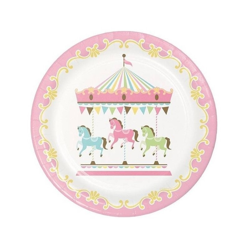 8 ASSIETTES EN CARTON THEME CAROUSEL 23 CM 8 ASSIETTES EN CARTON THEME CAROUSEL 23 CM