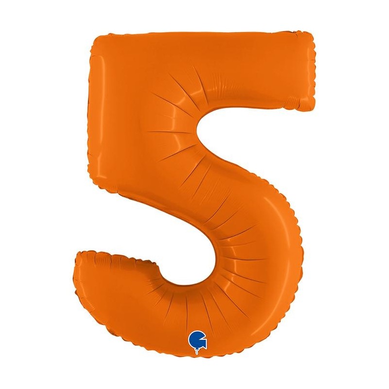 BALLON METALLIQUE CHIFFRE 5 ORANGE MAT 102 CM BALLON METALLIQUE CHIFFRE 5 ORANGE MAT 102 CM