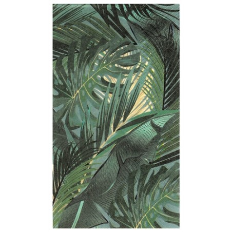 20 SERVIETTES BIRTHDAY JUNGLE VERT ET OR 40 X 33 CM