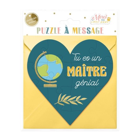 PUZZLE COEUR A MESSAGE TU ES UN MAITRE GENIAL 
