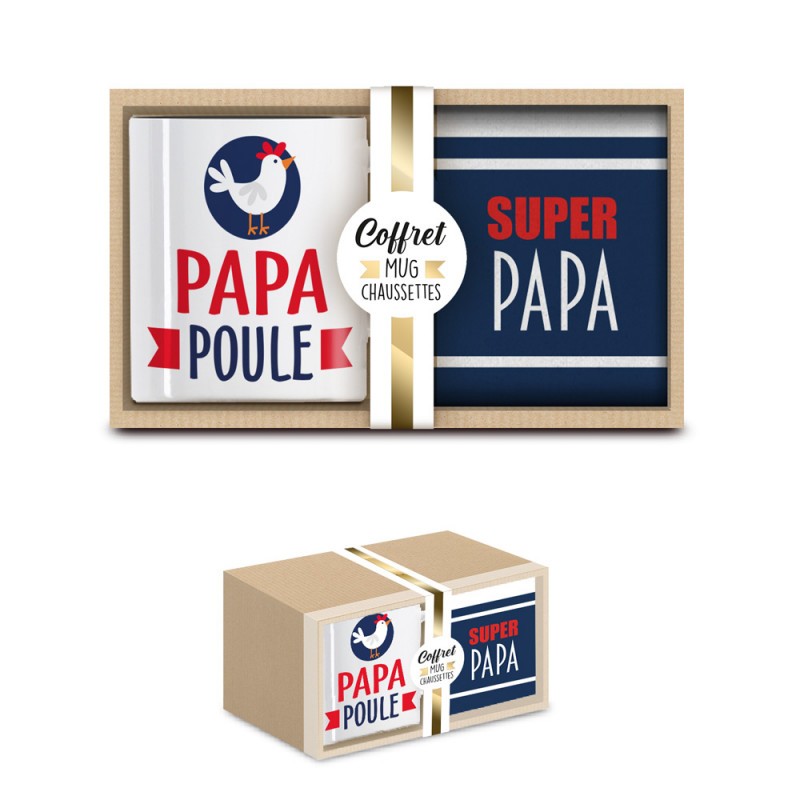 COFFRET MUG CHAUSSETTES PAPA POULE COFFRET MUG CHAUSSETTES PAPA POULE