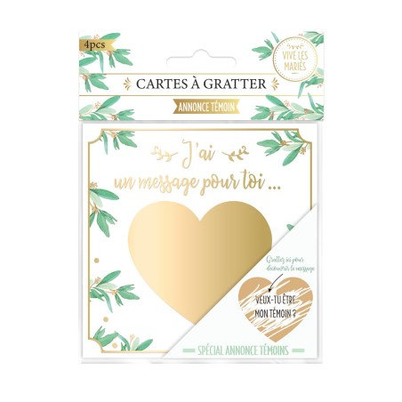 4 CARTES A GRATTER ANNONCE DE TEMOIN