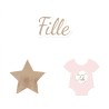 TRIO DECORATION DE TABLE BABY FILLE 