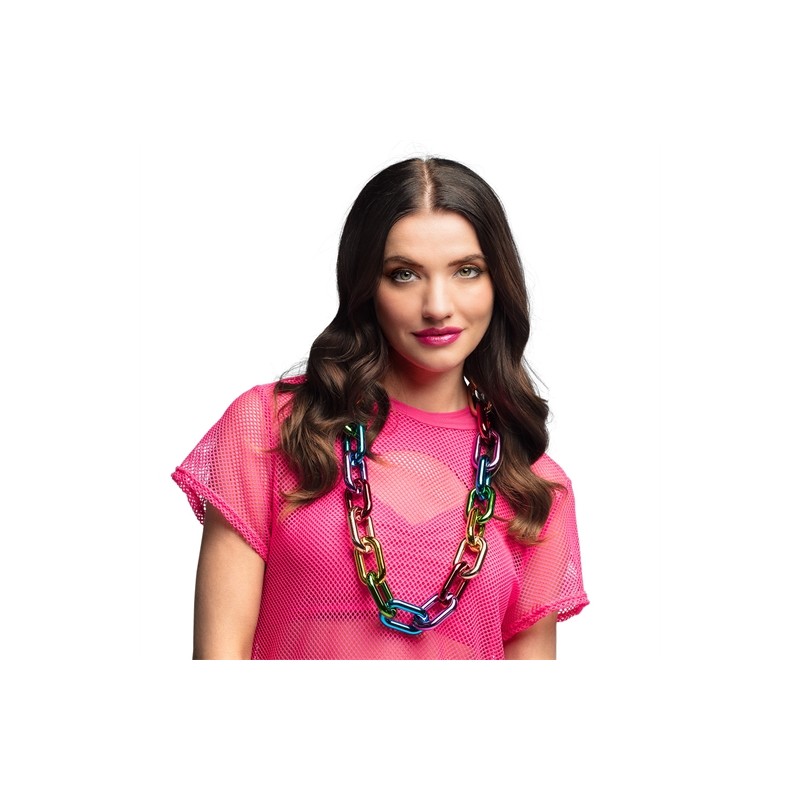 COLLIER DE CHAINE MULTICOLORE 