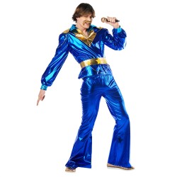 DEGUISEMENT HOMME DANCING QUEEN BLEU TAILLE M-L
