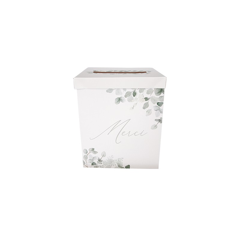 URNE JARDIN BOTANIQUE VERT SAUGE ET BLANC 21 X 21 X 25 CM URNE JARDIN BOTANIQUE VERT SAUGE ET BLANC 21 X 21 X 25 CM