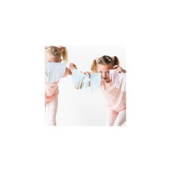 GUIRLANDE  PAVILLONS A FRANGES MULTICOLORES PASTEL 6 M