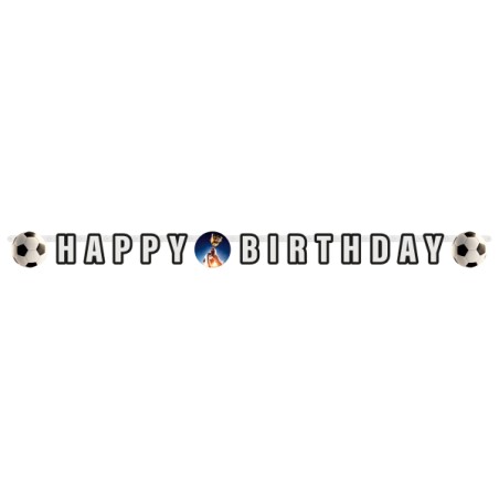 GUIRLANDE LETTRES HAPPY BIRTHDAY FOOT BALLONS ET COUPE 180 X 13.5 CM 