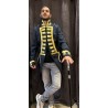 DEGUISEMENT VESTE  DE DOMPTEUR  BLEU ET OR TAILLE M