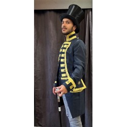 DEGUISEMENT VESTE  DE DOMPTEUR  BLEU ET OR TAILLE M