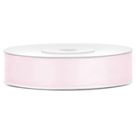RUBAN  ROSE PASTEL OU ROSE BEBE 12 MM X 25 M