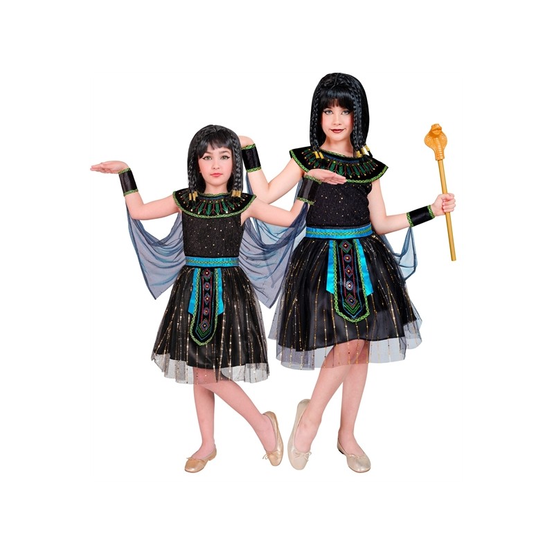 DEGUISEMENT ENFANT EGYPTIENNE NOIRE COURTE  TAILLE 128 CM 