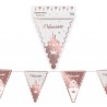 GUIRLANDE FANIONS PRINCESSE BLANC ET ROSE GOLD 3 METRES 10 FANIONS