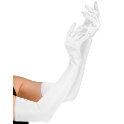 LONG GANTS BLANC SATIN 60 CM