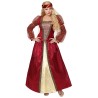 DEGUISEMENT FEMME MEDIEVAL ROUGE ET OR TAILLE S 