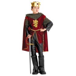 DEGUISEMENT ENFANT MEDIEVAL CHEVALIER OU ROI OR ET ROUGE TAILLE 140