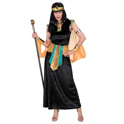 DEGUISEMENT FEMME CLEOPATRE REINE EGYPTIENNE NOIR ET OR TAILLE S