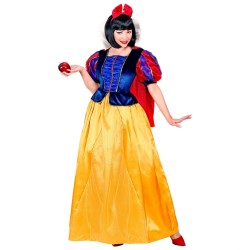 DEGUISEMENT FEMME PRINCESSE BLANCHE SNOW ROBE JAUNE ET BLEU TAILLE L