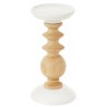 CHANDELIER BOIS NATUREL CERAMIQUE BLANC 