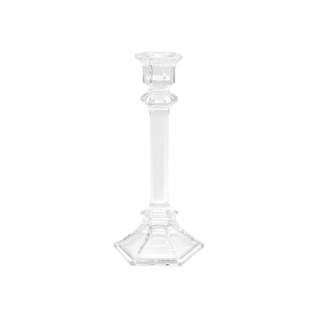 BOUGEOIR CHANDELIER VERRE TRANSPARENT 10.5 X 10.5 X 24.5 CM HT 