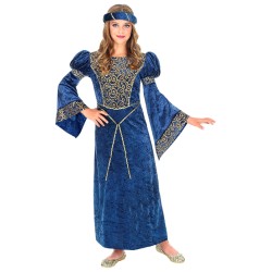 DEGUISEMENT ROBE RENAISSANCE BLEU LADY TAILLE 140 CM