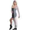 DEGUISEMENT LONGUE VESTE SUMMER FESTIVAL BLANCHE A PAILLETTE 