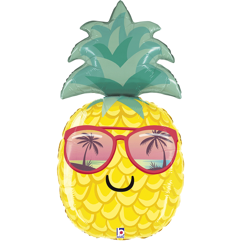 BALLON METALLIQUE ANANAS AVEC LUNETTES 76 CM BALLON METALLIQUE ANANAS AVEC LUNETTES 76 CM