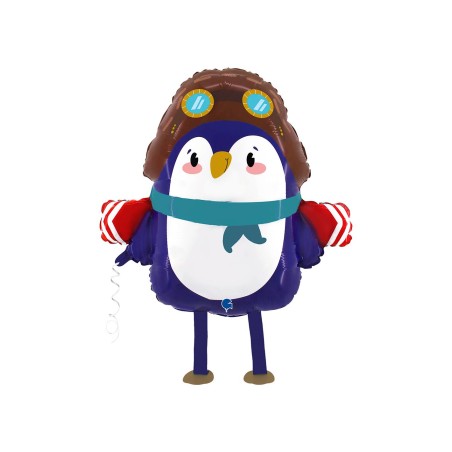 BALLON METALLIQUE PINGOUIN VOLANT 61 CM 
