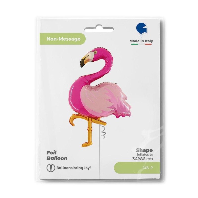 BALLON METALLIQUE FLAMANT ROSE 86 CM BALLON METALLIQUE FLAMANT ROSE 86 CM