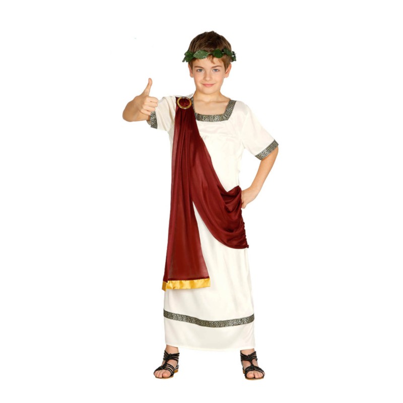 DEGUISEMENT DE ROMAIN CESAR TOGE BLANCHE DRAPE ROUGE AUGUSTE TAILLE 7/9 ANS DEGUISEMENT DE ROMAIN CESAR TOGE BLANCHE DRAPE ROUGE AUGUSTE TAILLE 7/9 ANS
