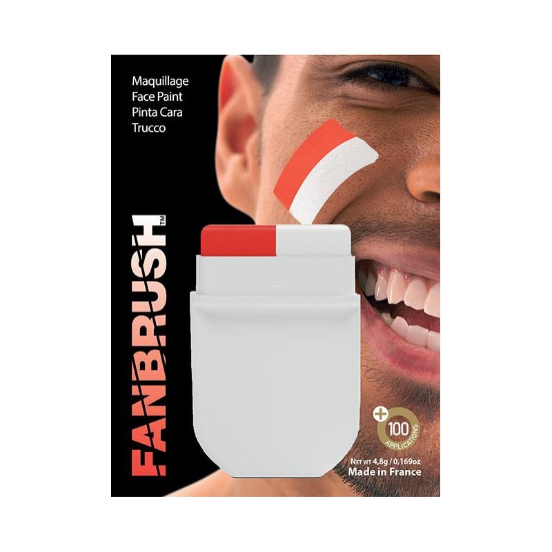 MAQUILLAGE FANBRUSH SUPPORTER BLANC ET ROUGE SUISSE ANGLETERRE OU POLOGNE MAQUILLAGE FANBRUSH SUPPORTER BLANC ET ROUGE SUISSE ANGLETERRE OU POLOGNE
