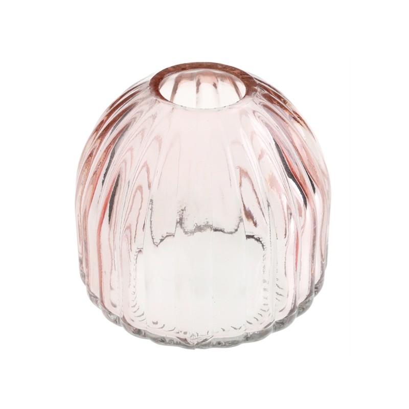 VASE ROND CANNELE PARME OU VIEUX ROSE