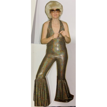 DEGUISEMENT COMBINAISON DISCO HOLOGRAPHIQUE TAILLE S-M