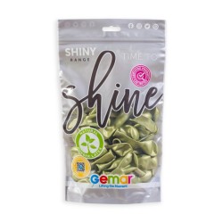 50 BALLONS SHINY VERT KIWI 13CM 