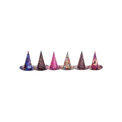 CHAPEAU DE SORCIERE 6 COLORIS ASSORTIS HAUTEUR 34CM