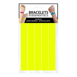50 BRACELETS JAUNE  D'IDENTIFICATION INDECHIRABLE 