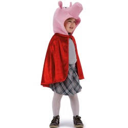 DEGUISEMENT CAPE DE COCHON PEPA ROUGE ENFANT  45CM