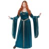 DEGUISEMENT ROBE MEDIEVALE BLEUE VERT ET OR REBELLE OU LADY GUINEVERE TAILLE XL