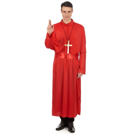 DEGUISEMENT PRETRE ROUGE OU CARDINAL TAILLE UNIQUE