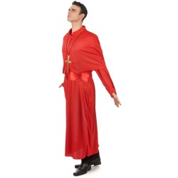 DEGUISEMENT PRETRE ROUGE OU CARDINAL TAILLE UNIQUE