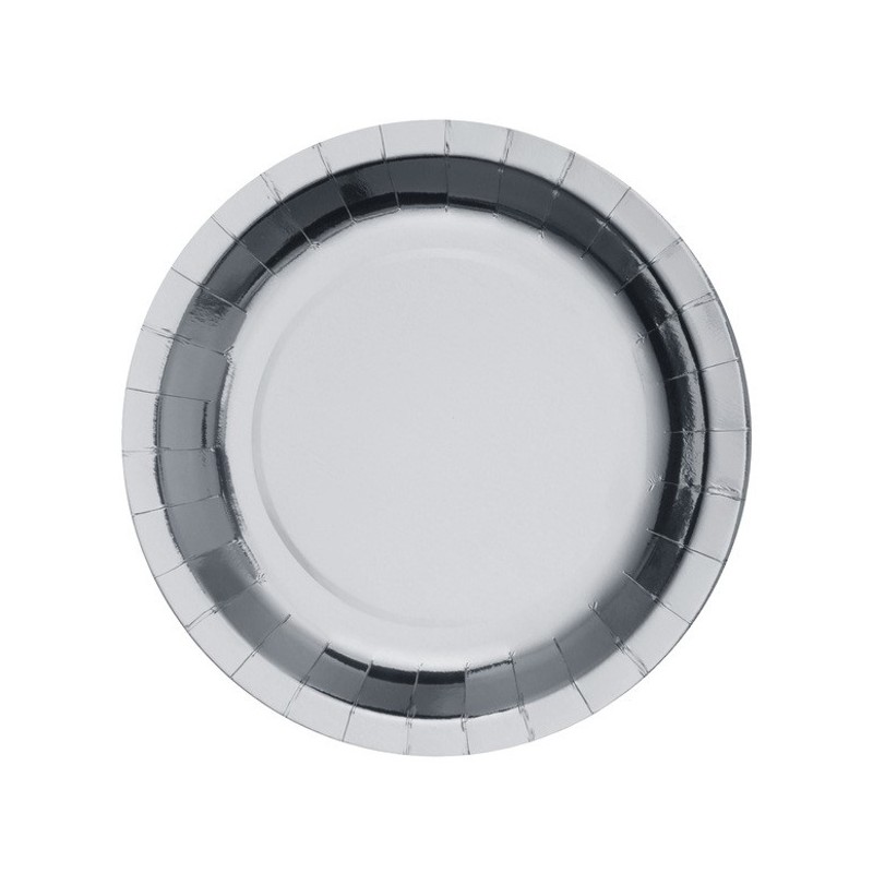 10 ASSIETTES RONDES ARGENT BRILLANT 26 CM 